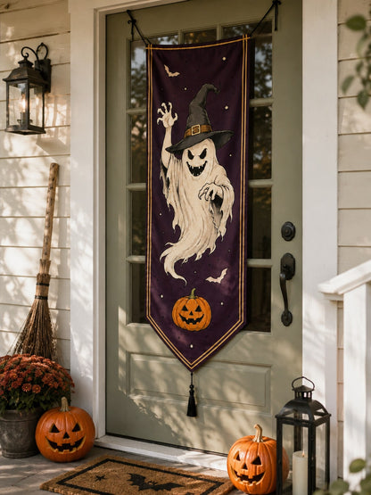 witch ghost Halloween porch banner - main photo