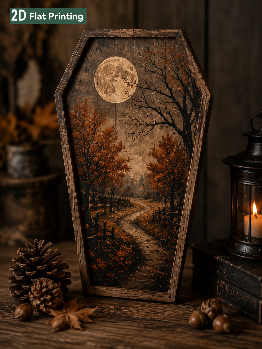full moon coffin tabletop sign - main photo