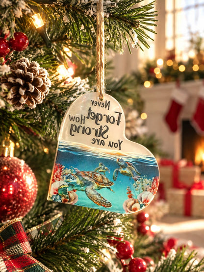 sea turtle heart ornament - main photo