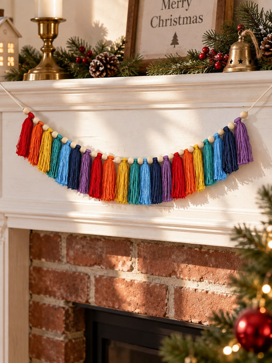 rainbow tassel garland - main photo