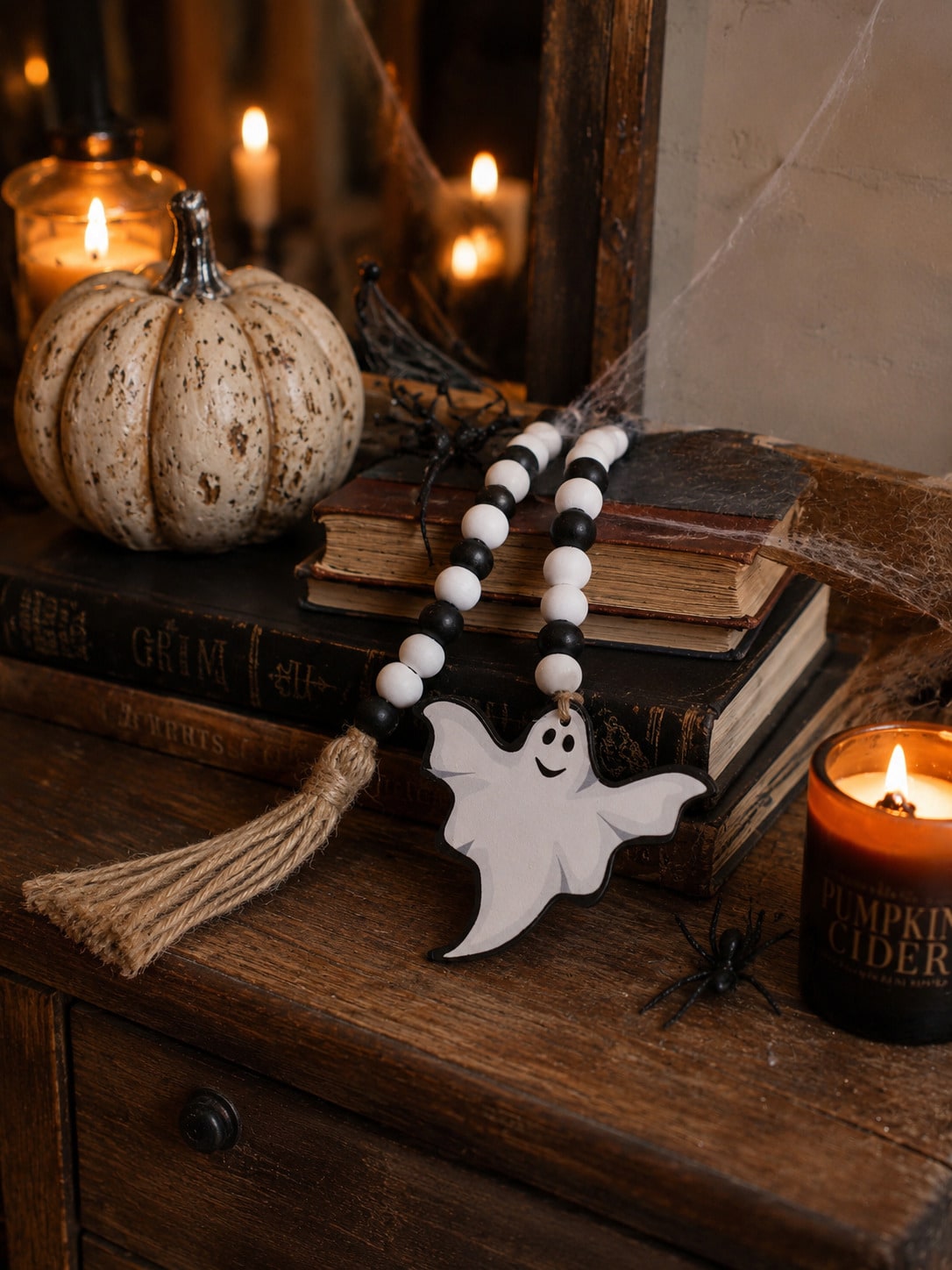 ghost charm bead garland - main photo