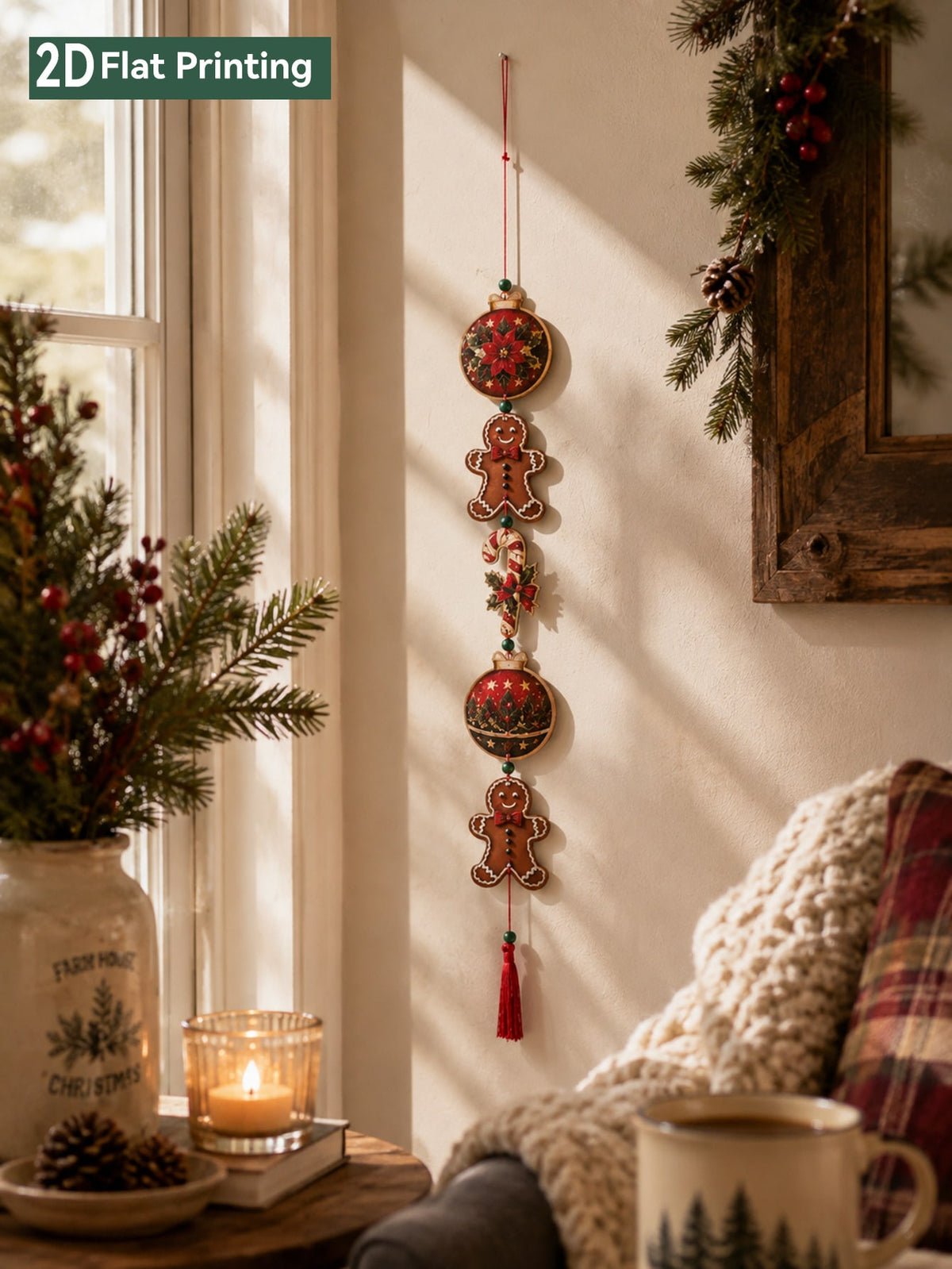 gingerbread candy cane hanging decor - main photo