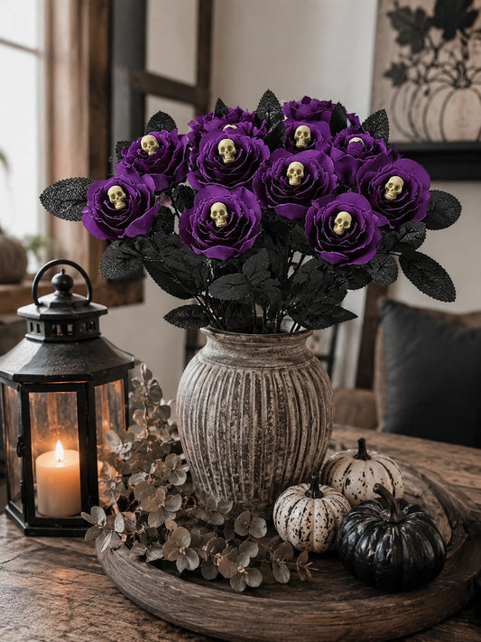 purple skull rose artificial flowers - main photo