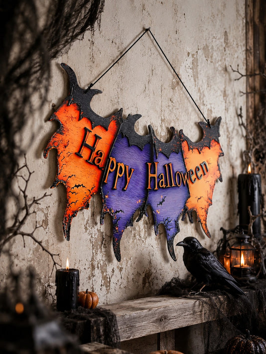 Happy Halloween bat banner sign - main photo