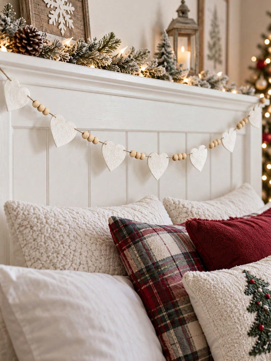 white felt heart garland - main photo