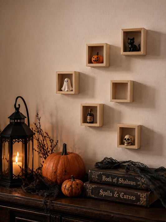 square wood shadow box shelf - main photo