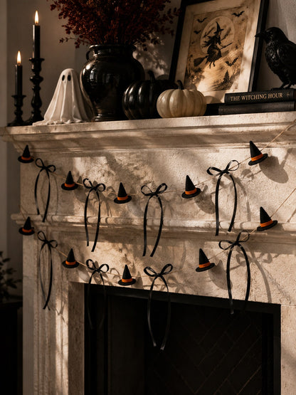 witch hat garland black bows - main photo