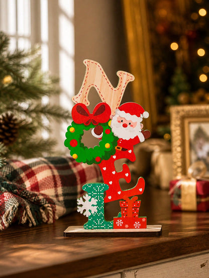 Santa stacked letter tabletop sign - Red photo 1