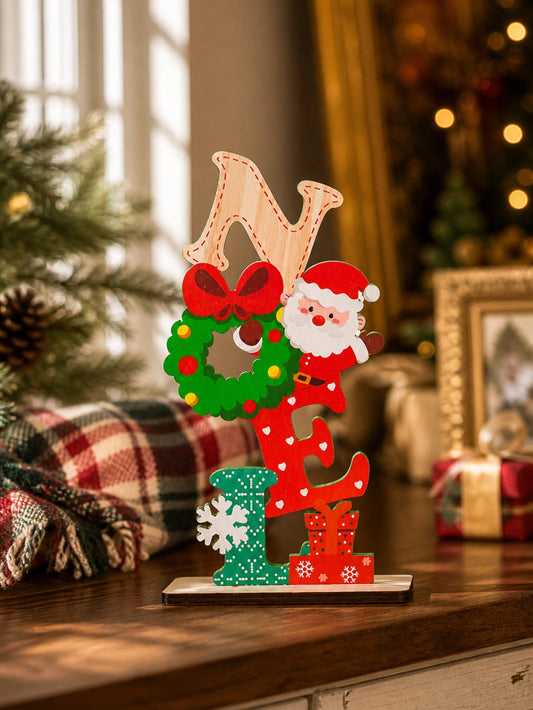 Santa stacked letter tabletop sign - Red photo 1