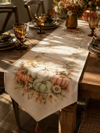 pumpkin wildflower table runner - main photo