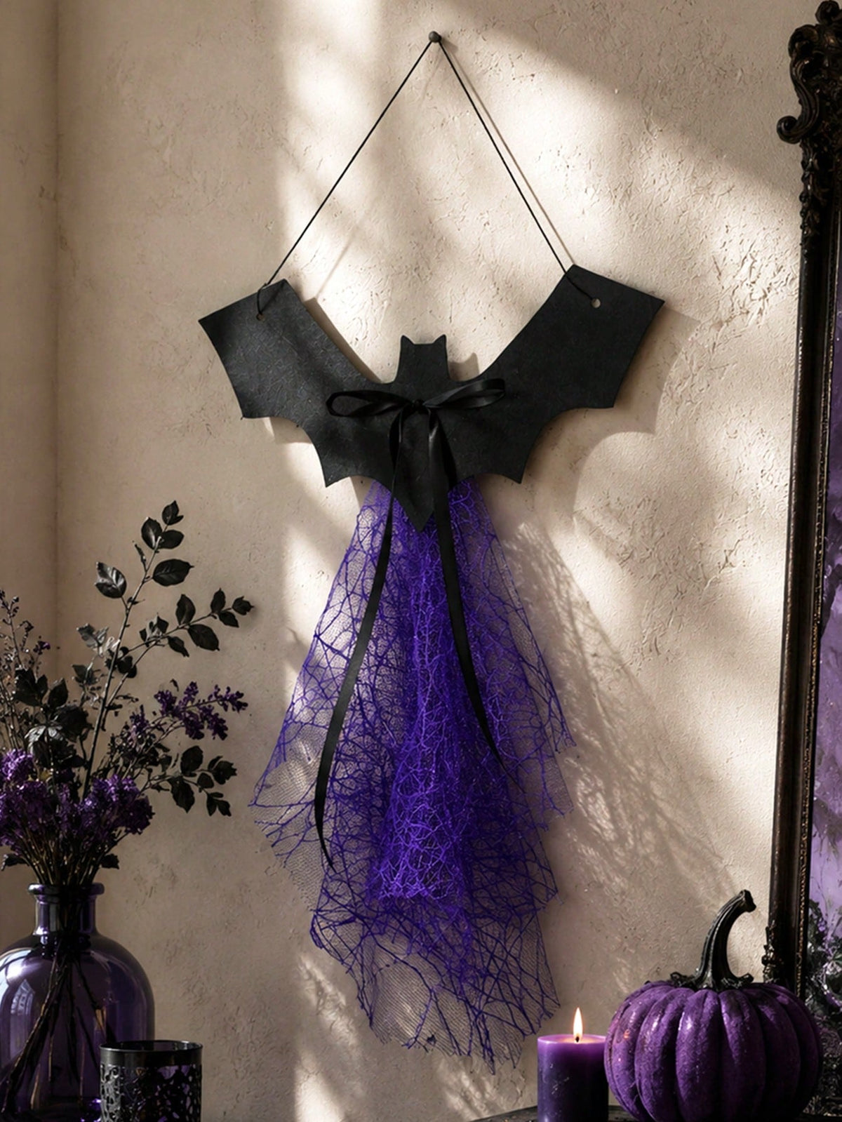 bat door hanger purple tulle - main photo