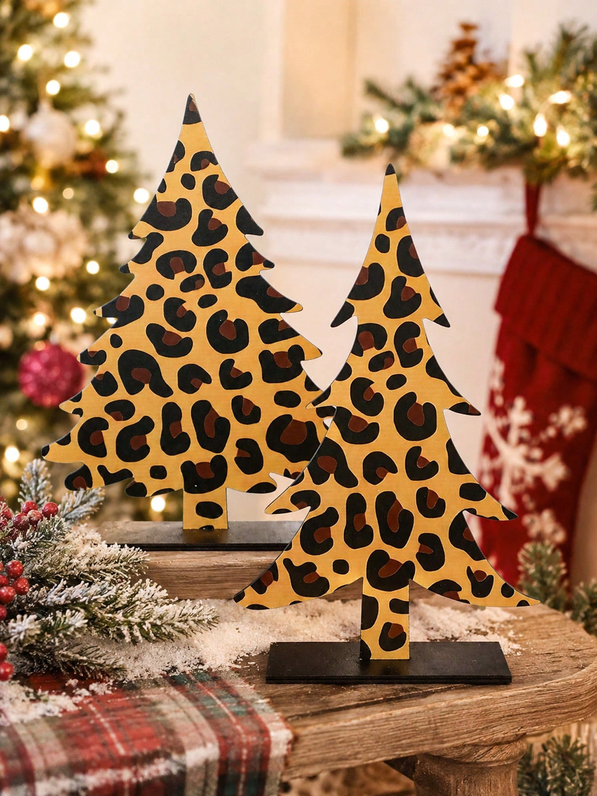 leopard print Christmas tree decor - photo 1
