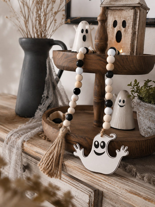 white ghost beaded garland - main photo