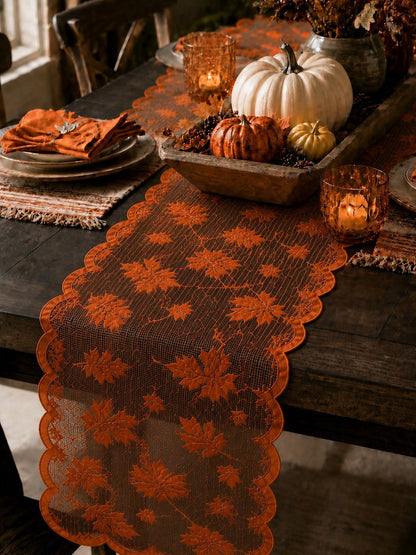maple leaf lace table runner - main photo
