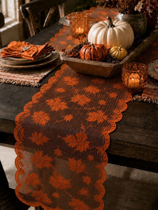 maple leaf lace table runner - main photo