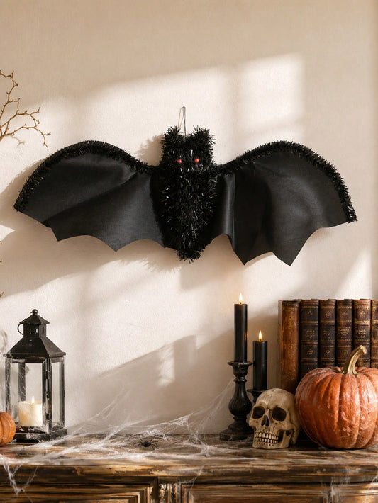 black tinsel bat decoration - main photo