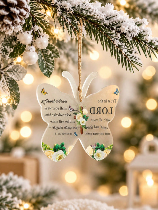 butterfly scripture ornament - main photo