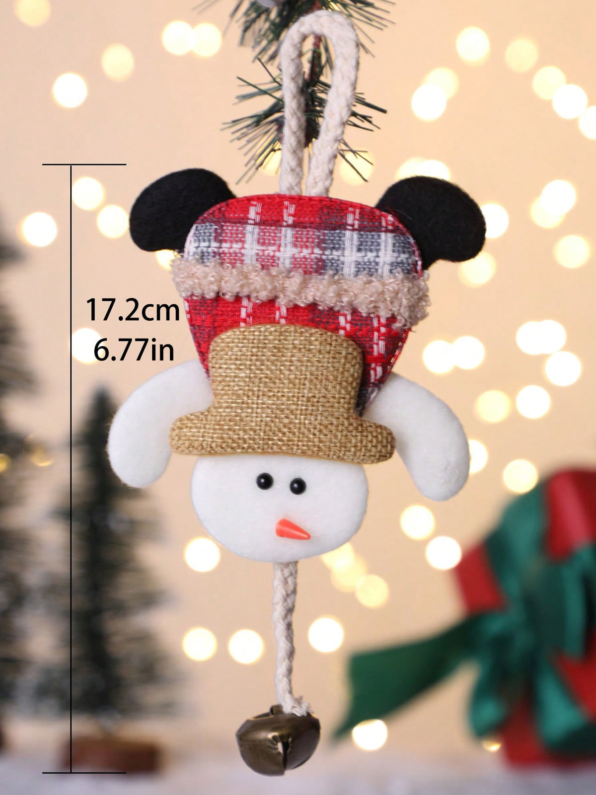 plush snowman Christmas ornament - main photo