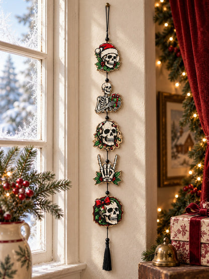 creepy Christmas skull hanging decor - main photo