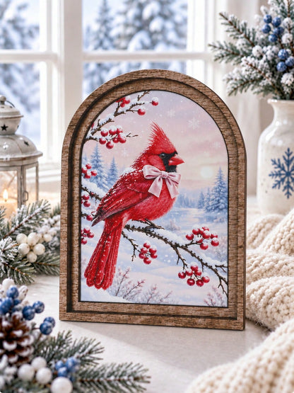 winter cardinal arch tabletop sign - main photo