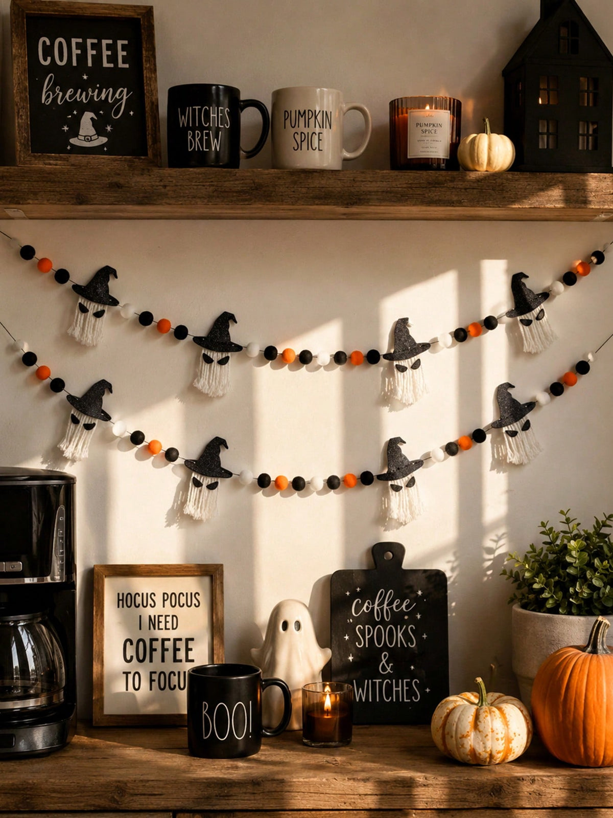 witch ghost Halloween banner - main photo