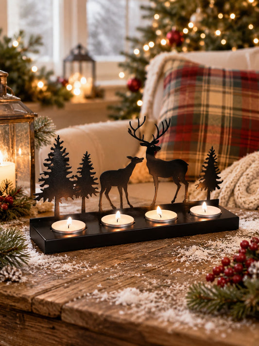 deer silhouette tea light holder - main photo