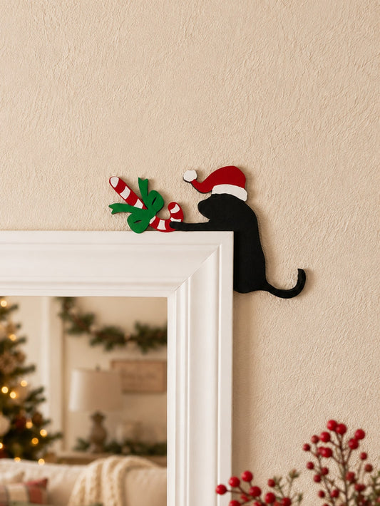 black cat candy cane door corner - main photo