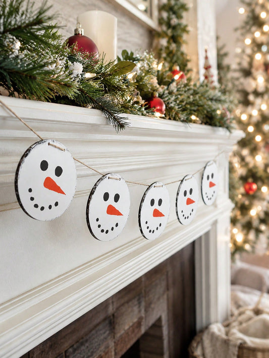 snowman face Christmas garland - main photo