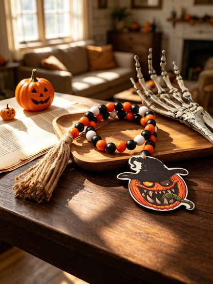 witch hat pumpkin beaded garland - main photo