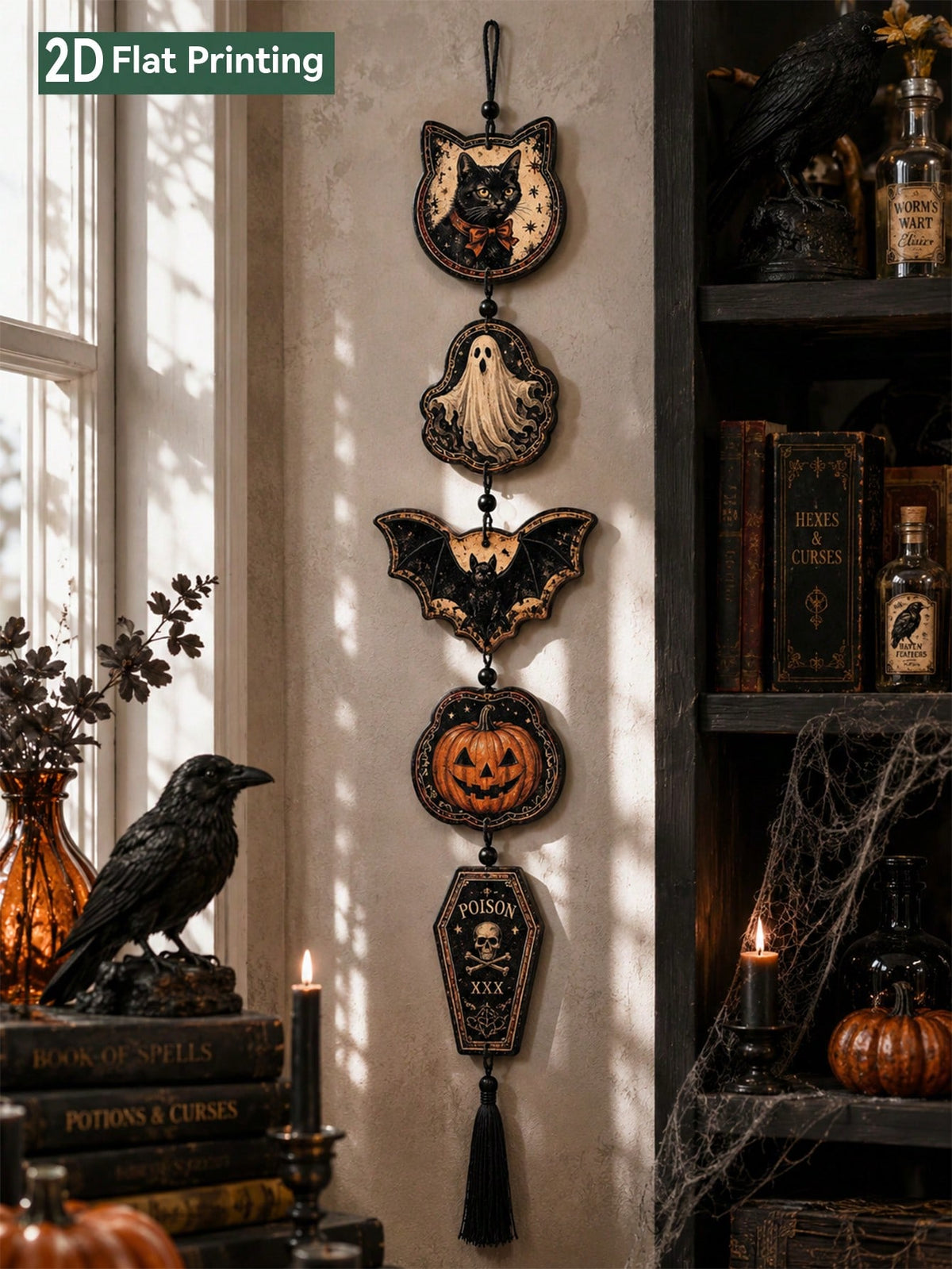 black cat ghost coffin hanging decor - main photo