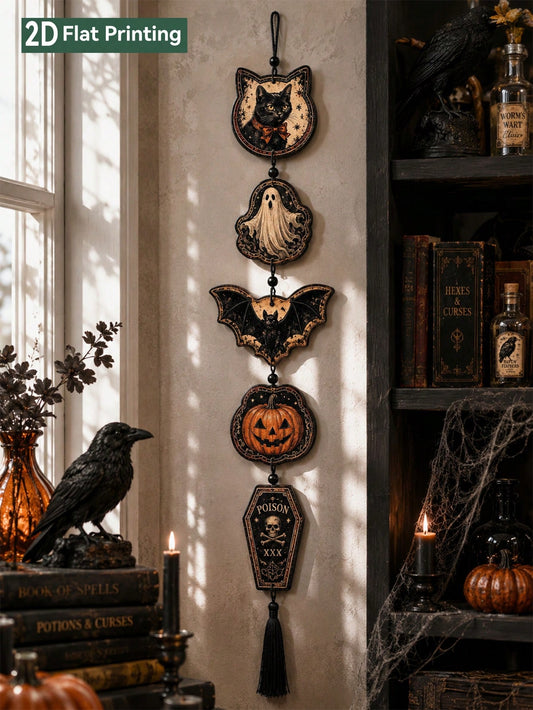 black cat ghost coffin hanging decor - main photo