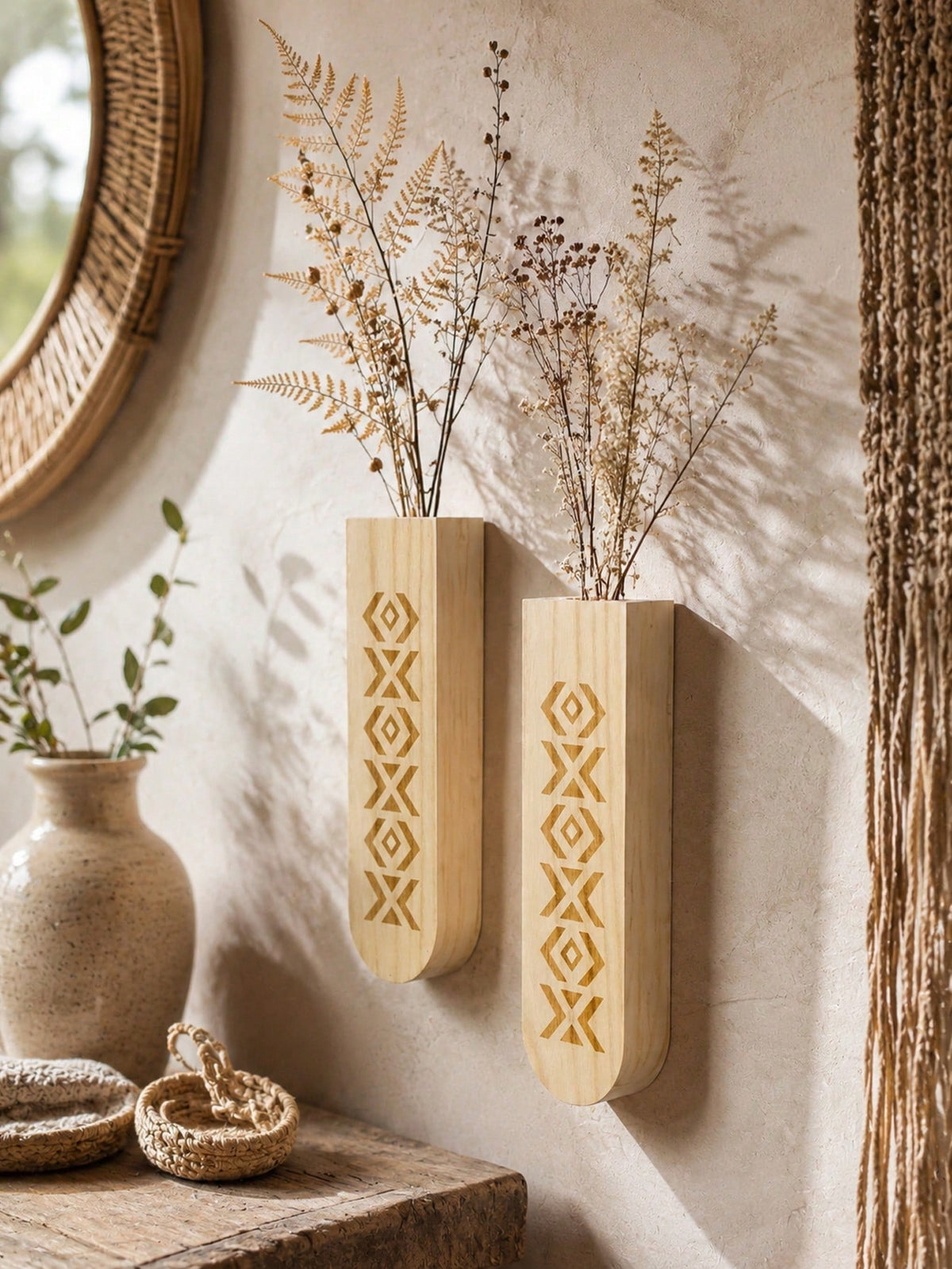 wood wall pocket vase - main photo