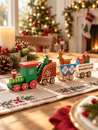 Christmas train reindeer tabletop decor - main photo