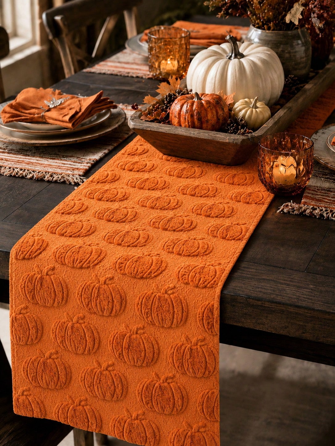 embossed pumpkin table runner - main photo