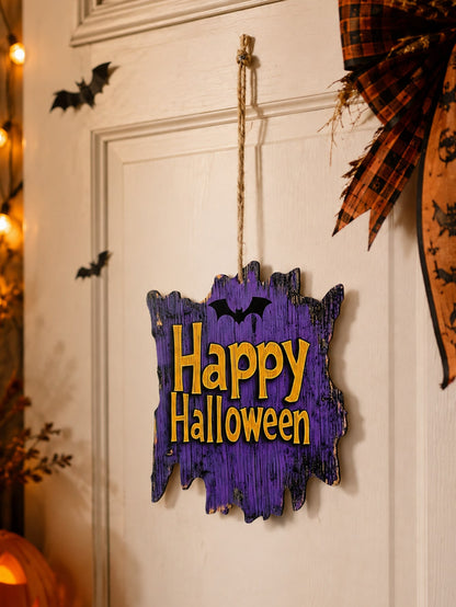 Happy Halloween bat hanging sign - main photo