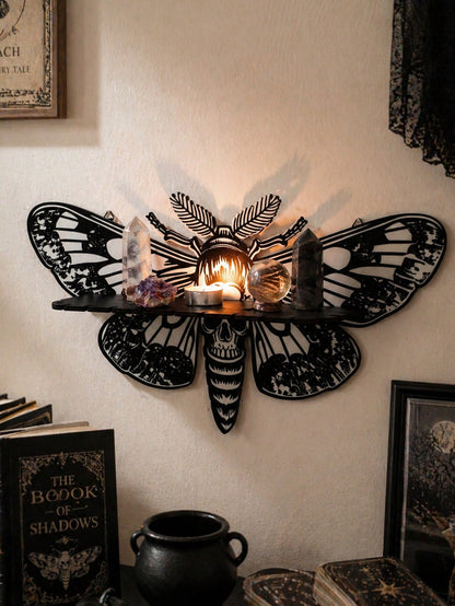 death's head moth wall shelf - Gray & White photo 1