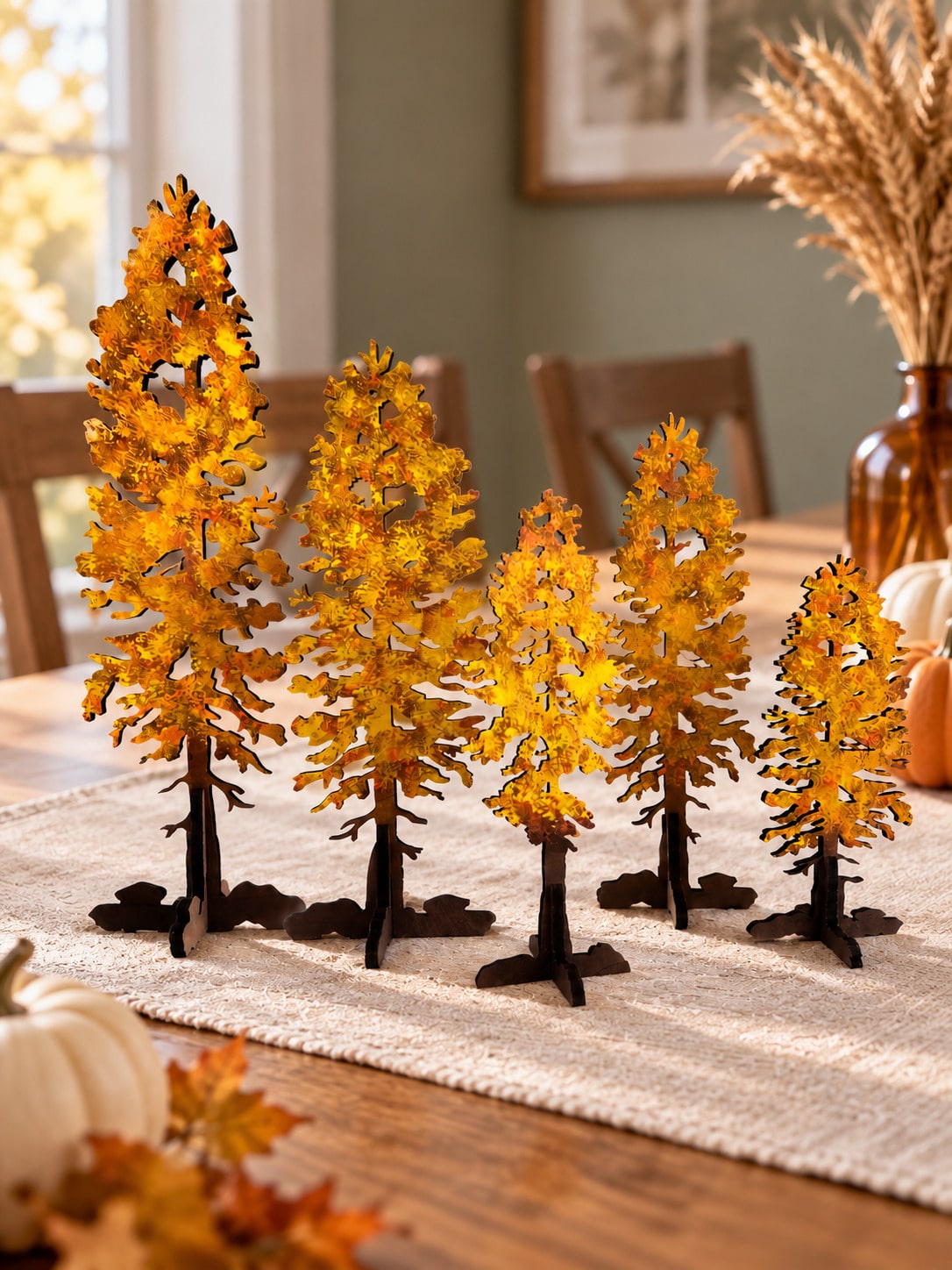 tree tabletop silhouettes - Orange photo 1