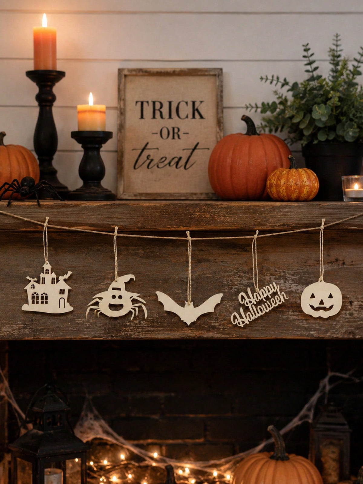 ghost pumpkin Halloween garland cutouts - main photo