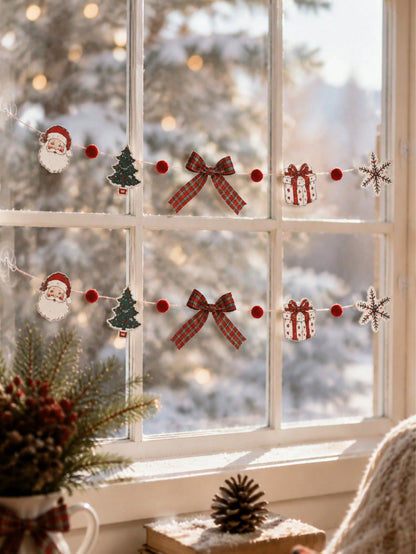 Santa Christmas tree garland bows - main photo
