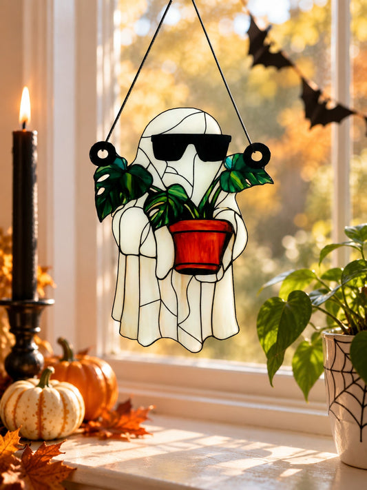 ghost monstera suncatcher - main photo