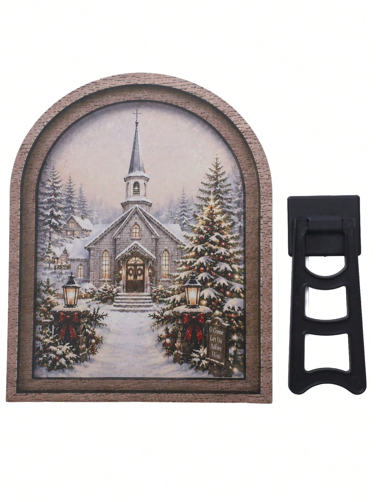 snowy church winter arch sign - main photo