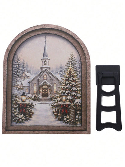 snowy church winter arch sign - main photo