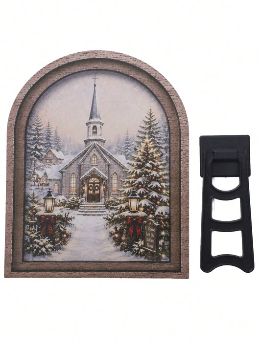 snowy church winter arch sign - main photo