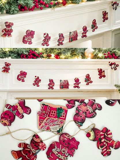 pink gingerbread house garland - main photo