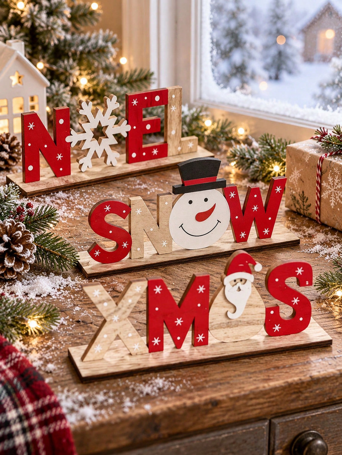 snowman letter tabletop sign - main photo