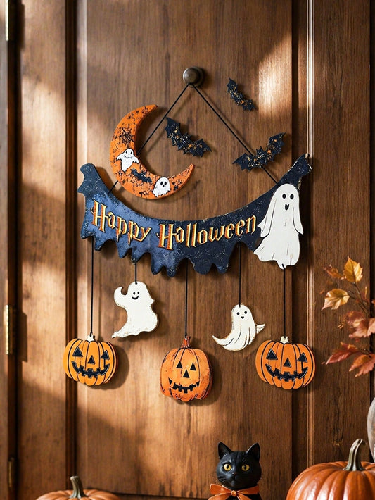 Halloween moon ghost door hanging set - main photo
