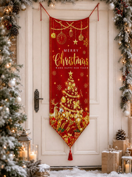 Merry Christmas red door banner - main photo