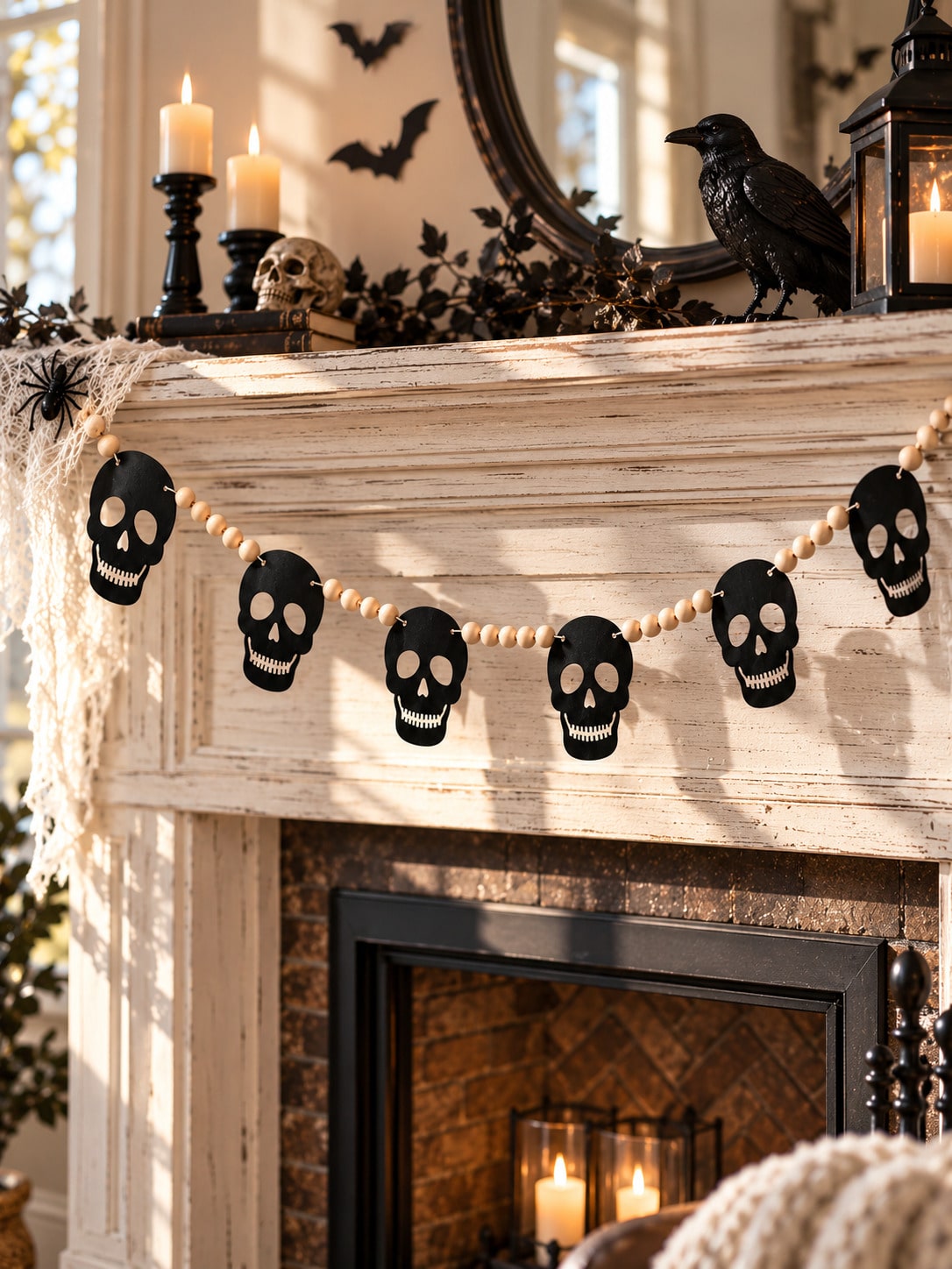 black felt skull garland - main photo