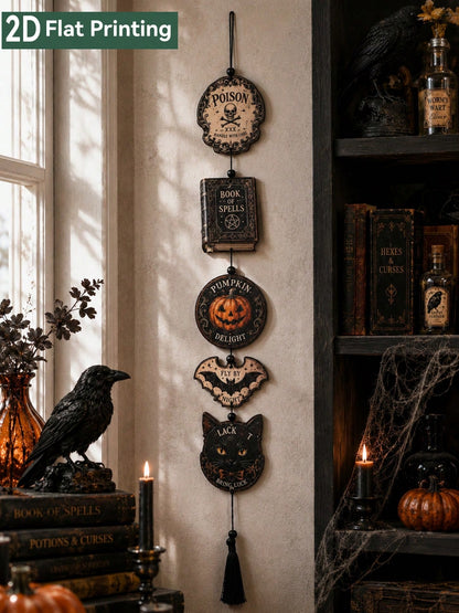 witchy pumpkin spell book hanging decor - main photo