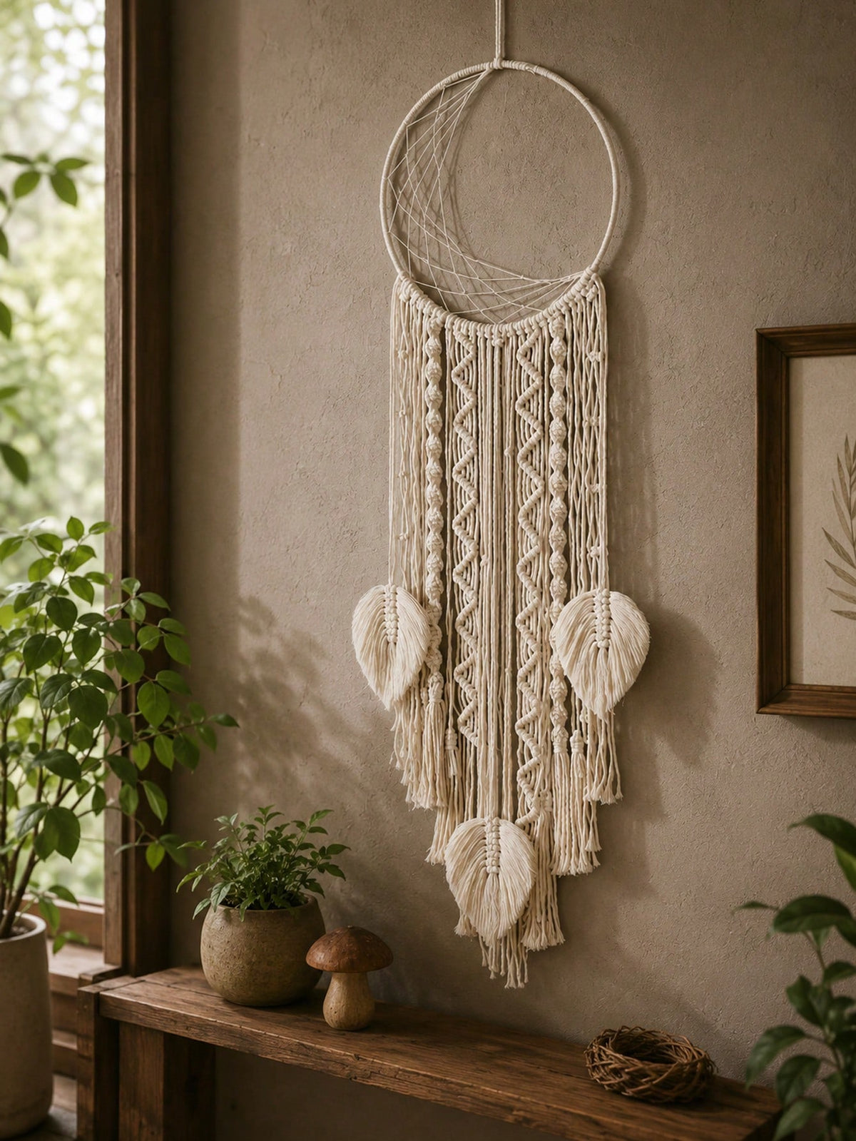 crescent moon macrame dream catcher - main photo
